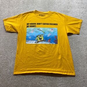 Nickelodeon Shirt Mens Large Spongebob My Brain Dont Catch Feelings My Heart